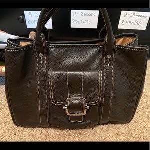 Longchamp brown top handle bag